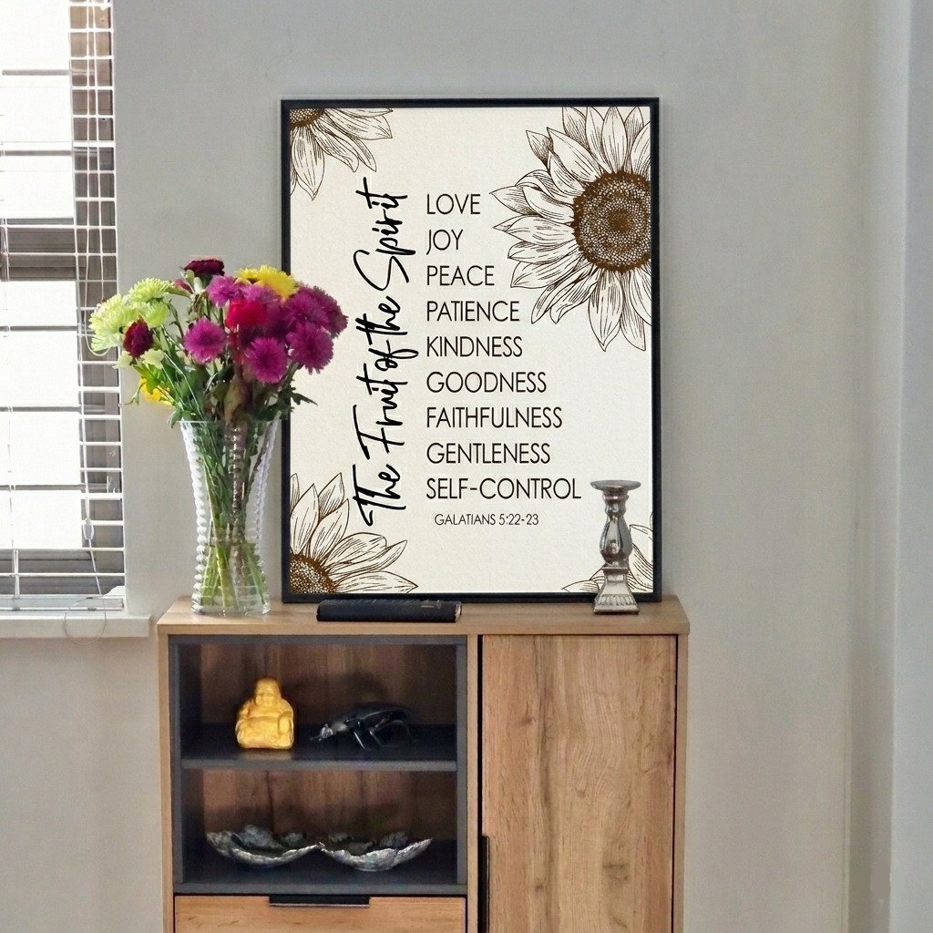 The Fruit of the Spirit, Galatians 5:22-23 | Single, Christian Wall Art, A2 at XILEF Art